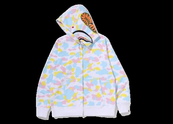 NEW MULTI CAMO SHARK FULL ZIP HOODIE